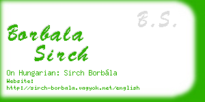 borbala sirch business card